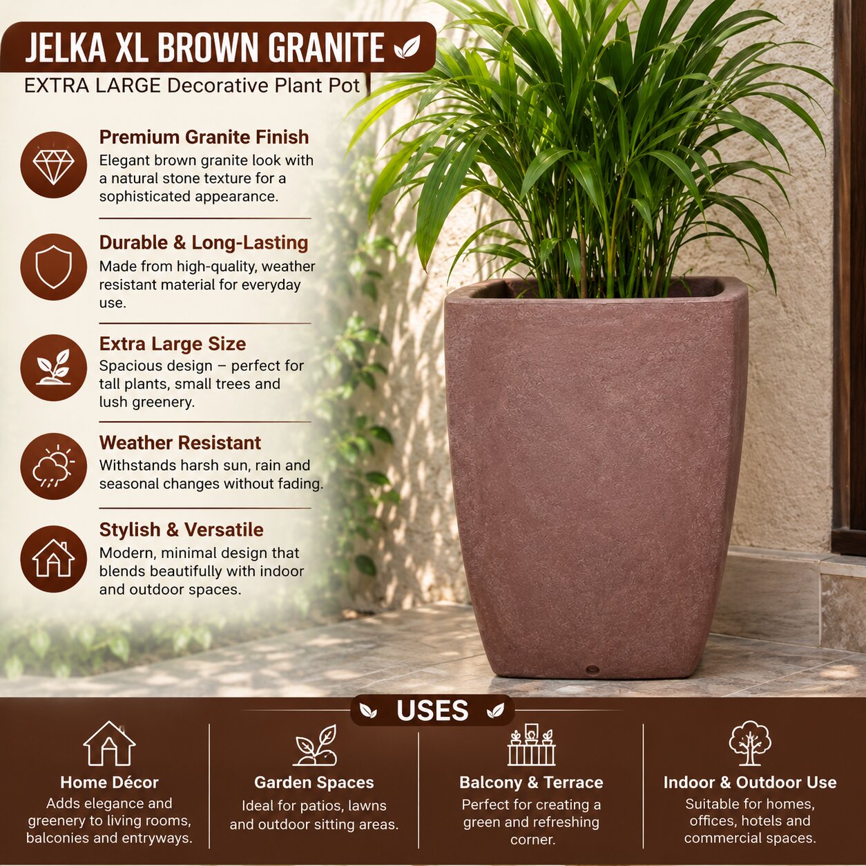 Jelka XL Brown Planter