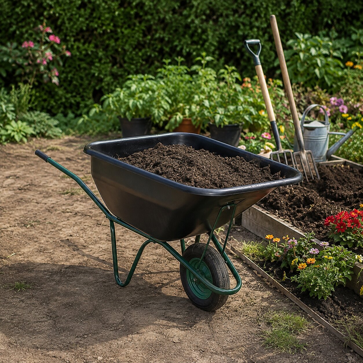 Wheelbarrow 80L – Heavy-Duty Single Wheel Garden & Construction Trolley