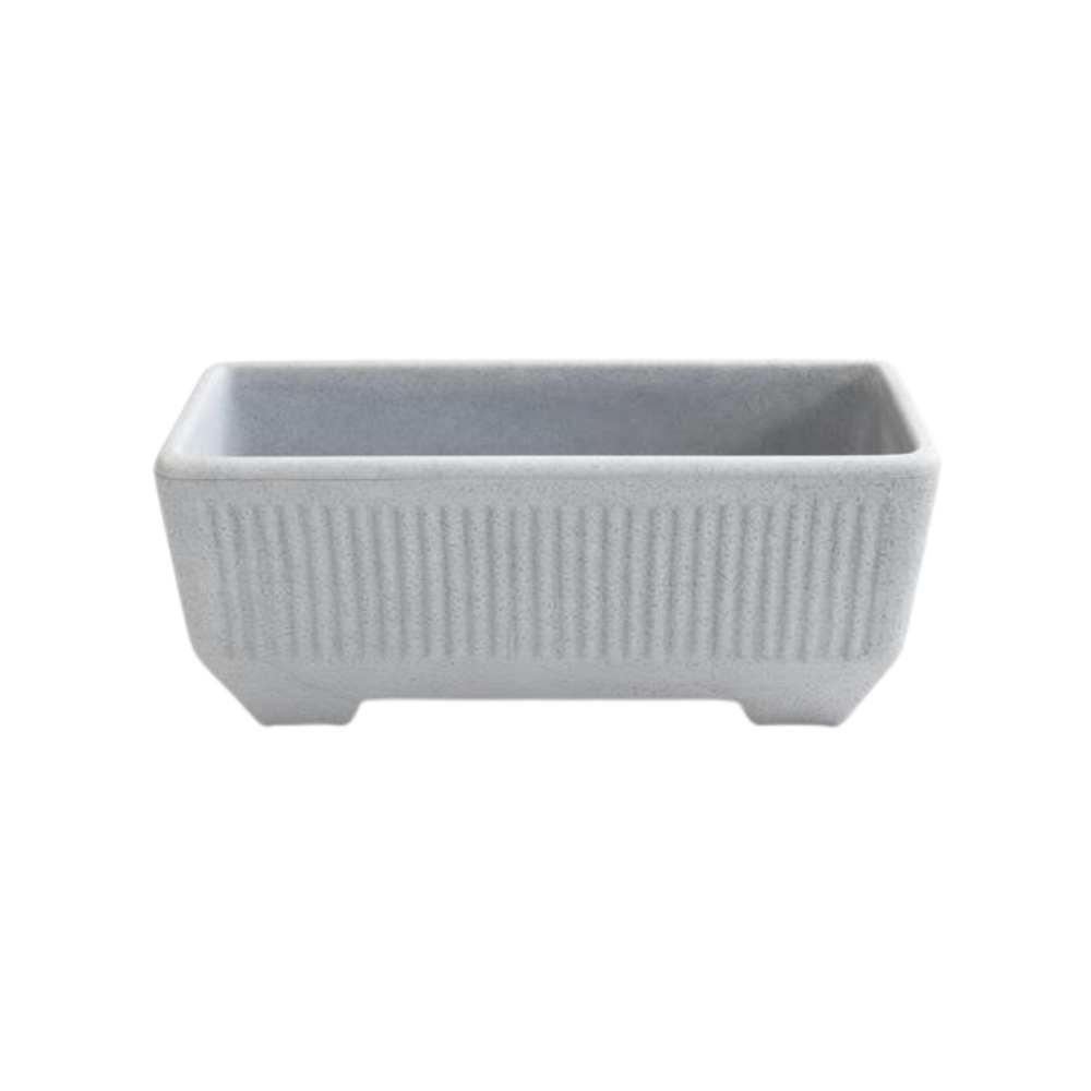 Twist XL Rectangular Planter – White Granite